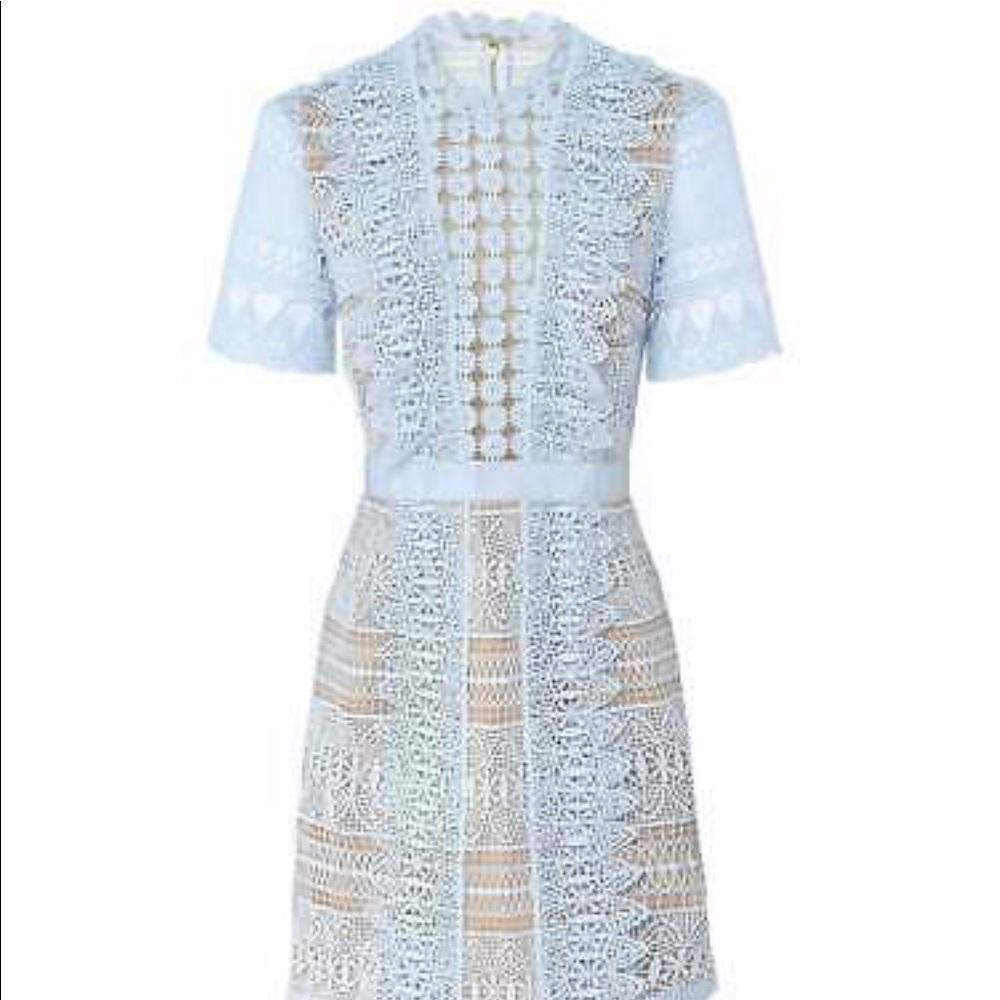 Self Portrait lace dress in light blue